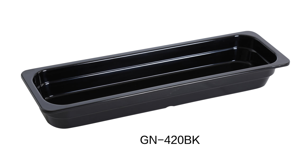 Yanco GN-420BK GN PAN 20.75" X 6.375" X 2.5" PAN, Shape: Rectangular, Color: Black, Material: Melamine, Pack of 3