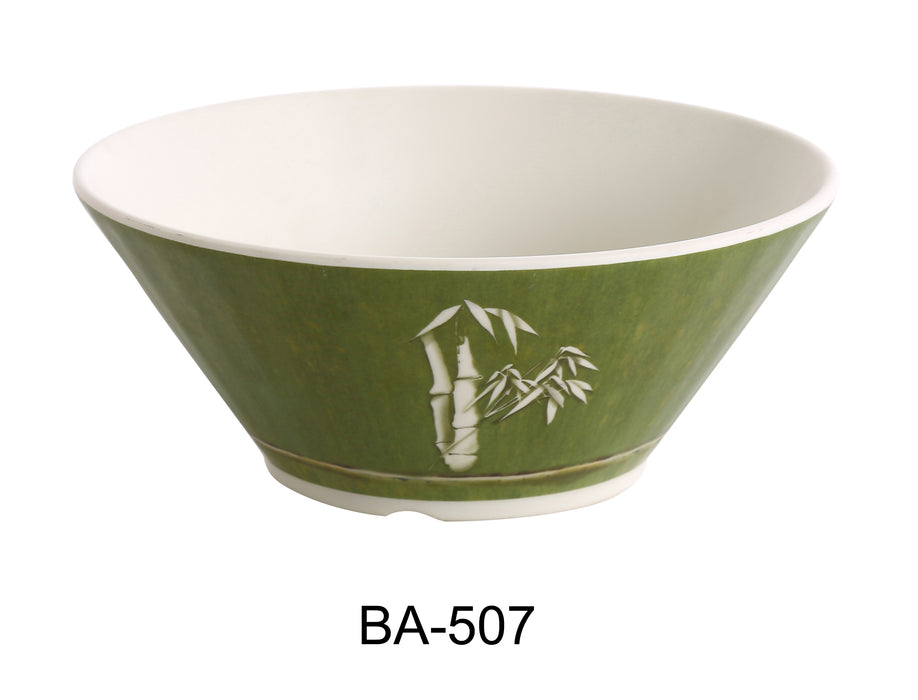 Yanco BA-507 Bamboo Style 7" Salad Bowl, Shape: Round, Color: Green, Material: Melamine, Pack of 24