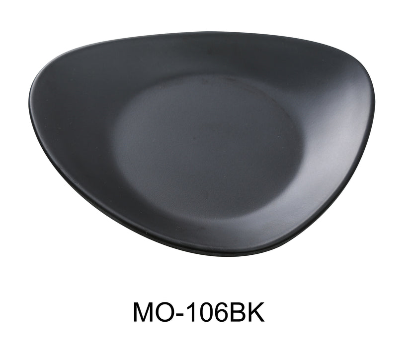 Yanco MO-106BK Moderne 6" Triangle Plate, Shape: Triangular, Color: Black, Material: Melamine, Pack of 48