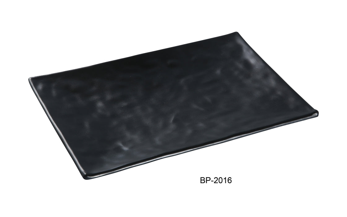 Yanco BP-2016 Black pearl-1 New Rectangular Plate, Shape: Rectangular, Color: Black, Material: Melamine, Pack of 12