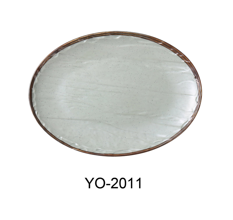 Yanco YO-2011 Yoto 11" X 8"X 1" Oval Plate, Melamine, Pack of 24 (2 Dz)