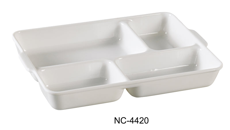 Yanco NC-4420 Compartment Collection 4-Divided Compartment, Melamine, Pack of 24 (2 Dz)