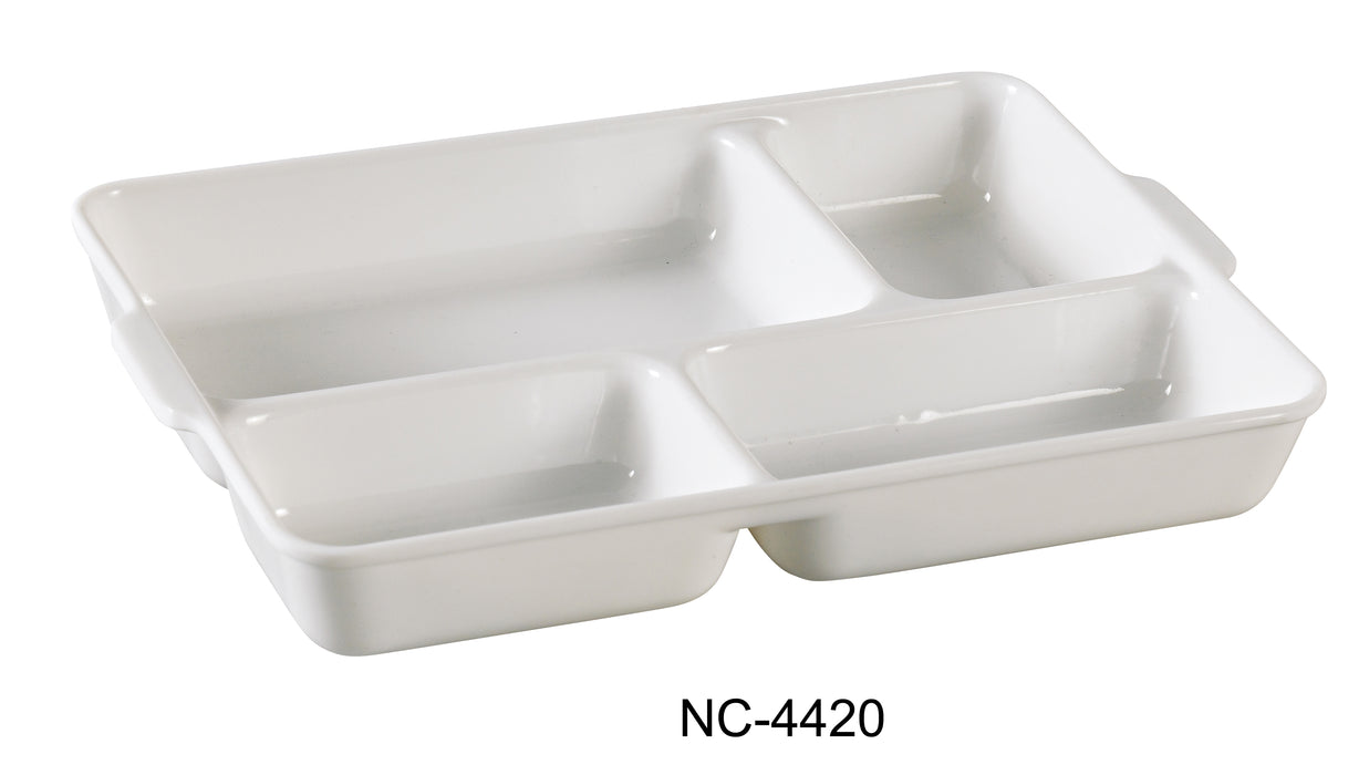Yanco NC-4420 Compartment Collection 4-Divided Compartment, Melamine, Pack of 24 (2 Dz)