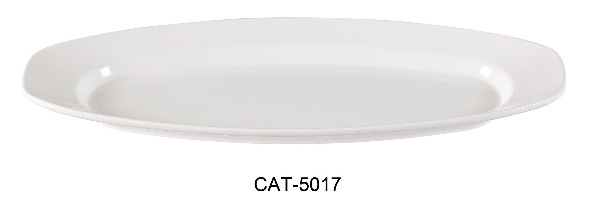 Yanco CAT-5017 Catering Platter, Shape: Oval, Color: White, Material: Melamine, Pack of 12