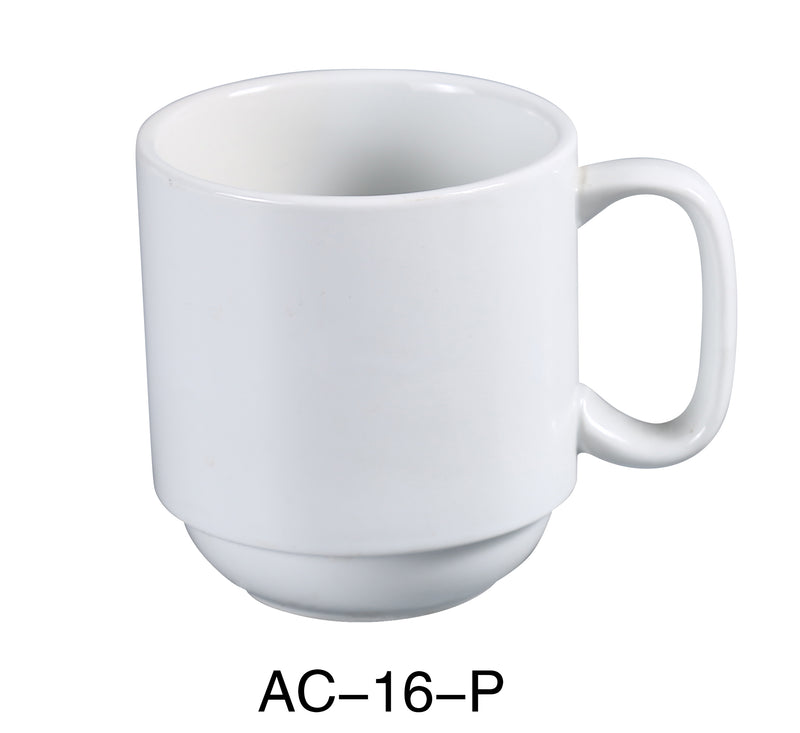 Yanco AC-16-P ABCO Prime Stackable Coffee/Tea Mug, , Color: White, Material: China, Pack of 36