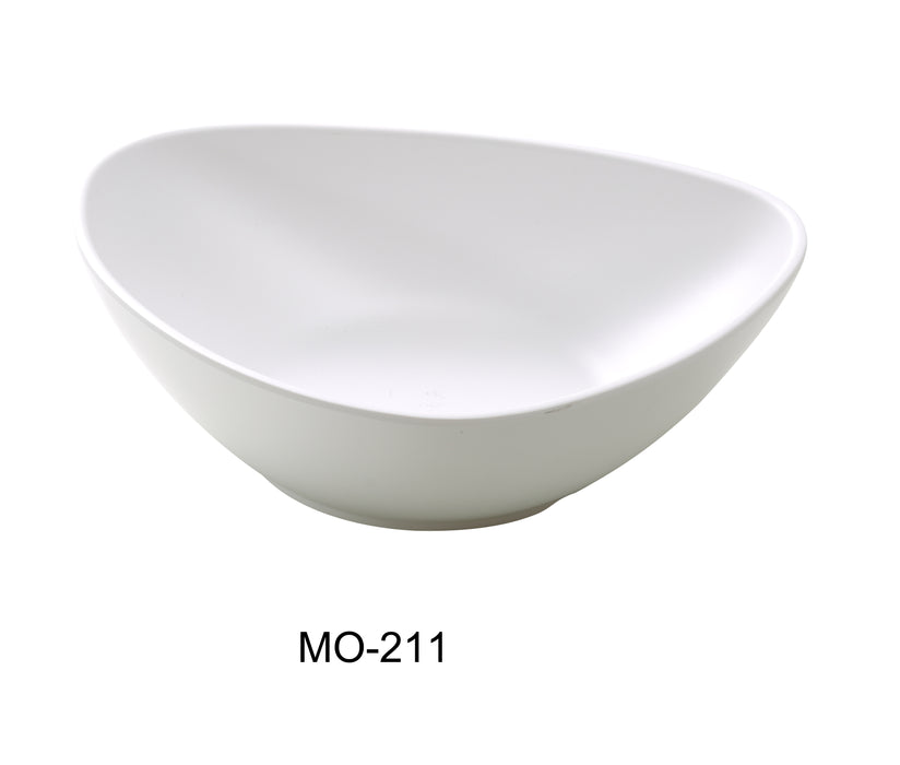 Yanco MO-211 Moderne 11" DEEP Triangle/Pasta Plate, Shape: Triangular, Color: White, Material: Melamine, Pack of 12