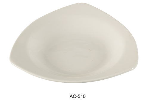 Yanco AC-510 ABCO 10.5" Triangle Pasta Bowl, Shape: Round, Color: White, Material: China, Pack of 12