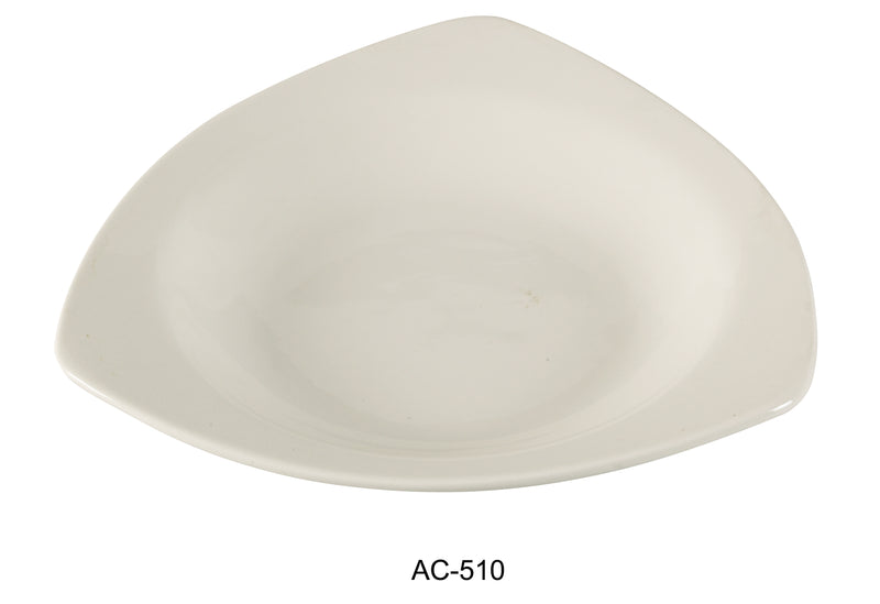 Yanco AC-510 ABCO 10.5" Triangle Pasta Bowl, Shape: Round, Color: White, Material: China, Pack of 12