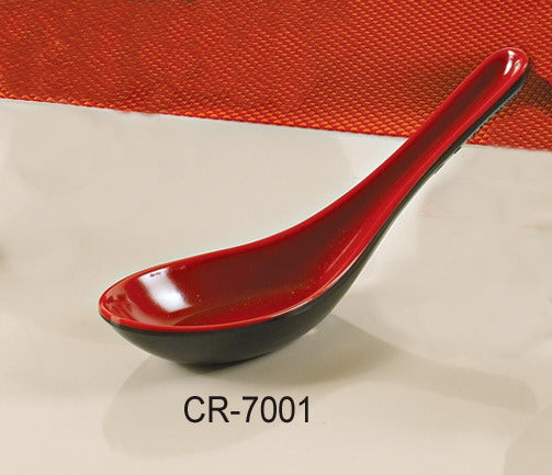 Yanco CR-7001 Black and Red Two-Tone Soup Spoon, , Color: Black and Red, Material: Melamine, Pack of 72