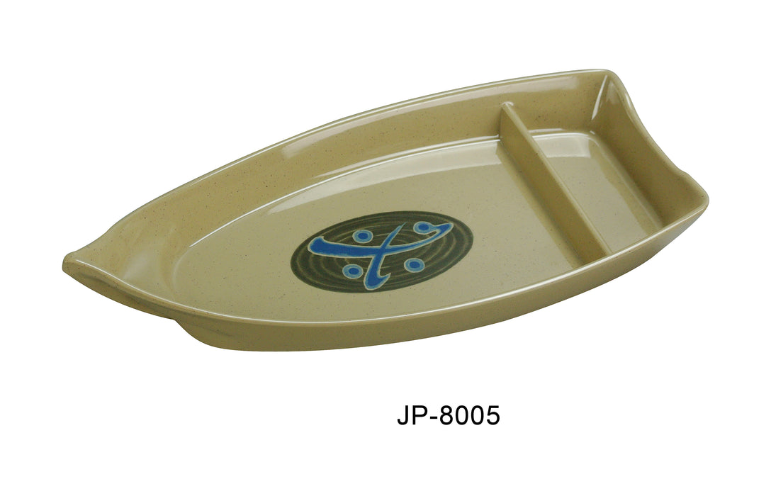 Yanco JP-8005 Japanese 12" Sushi Boat, Shape: Novelty, Color: Sand, Material: Melamine, Pack of 12