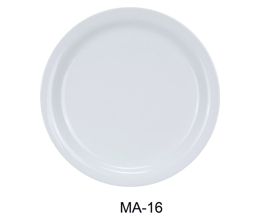 Yanco MA-16 Mayor 10.5" Narrow Rim Dinner Plate, Shape: Round, Color: White, Material: China, Pack of 12