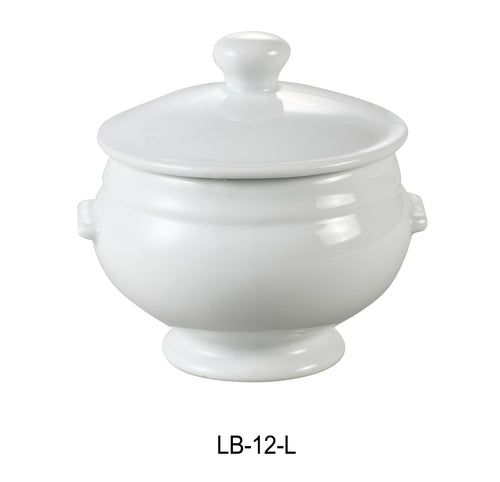 Yanco LB-12-L Bouillon Cup with Lid, Shape: Novelty, Color: White, Material: China, Pack of 24
